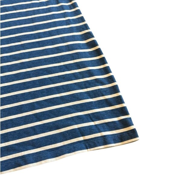 Boden Blue White Stripe Sheath Dress 3/4 Sleeves Crew Neck Cotton Size Large - Picture 4 of 11